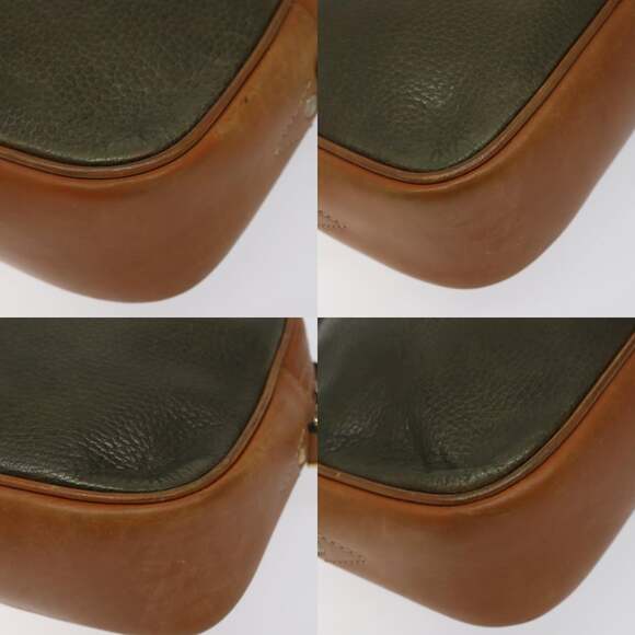 CELINE Shoulder Bag Leather Khaki Gold - Picture 10 of 12